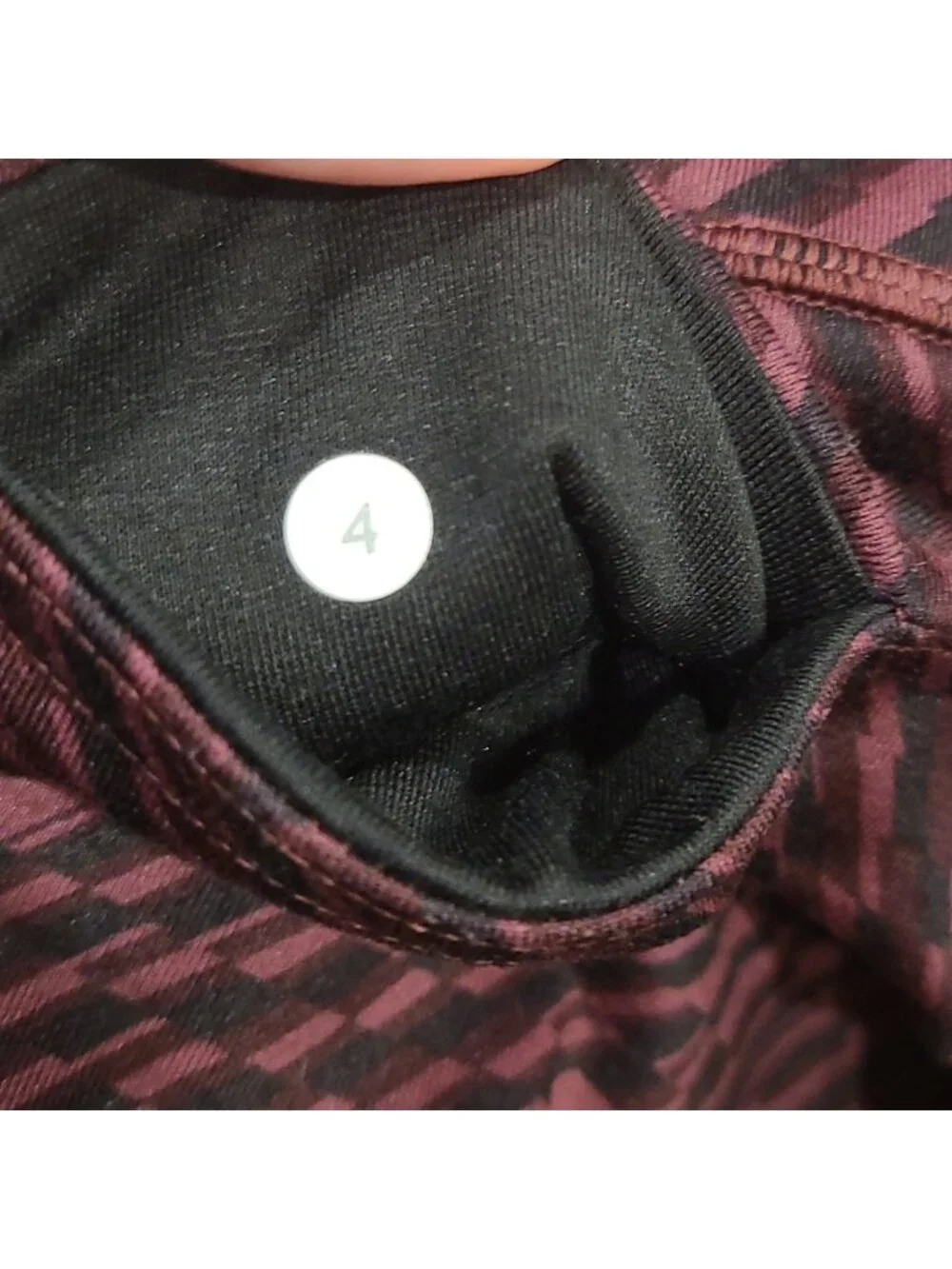 Lululemon Wunder Under Crop (HR) *Full-On Luon Shifted Horizon Red Grape Black